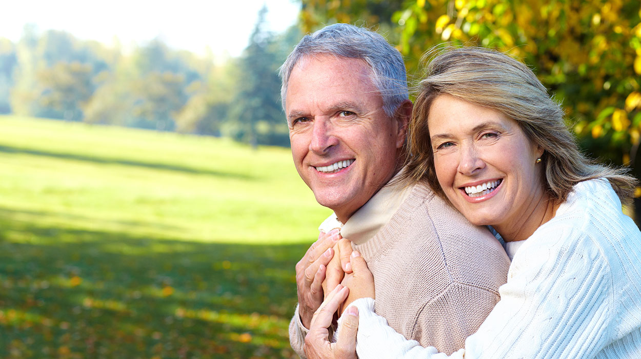 Smiling older couple